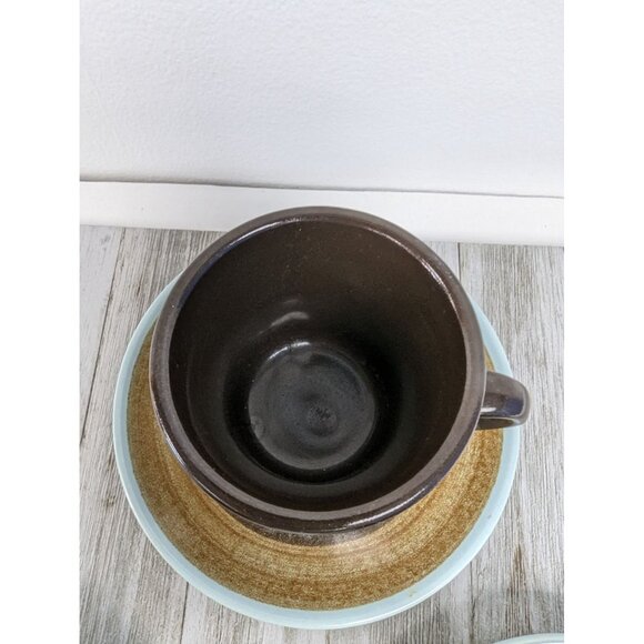 Vintage Stoneware Franciscan Tea Coffee Cups & Saucers Set Of 3 - Picture 7 of 14